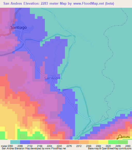 San Andres,Colombia Elevation Map