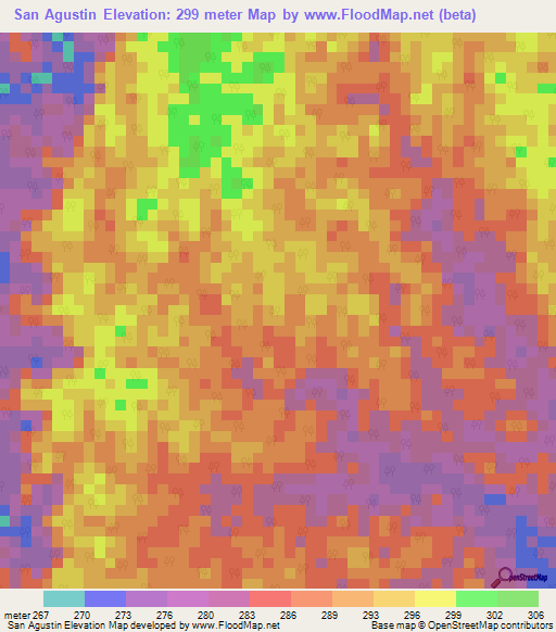 San Agustin,Colombia Elevation Map