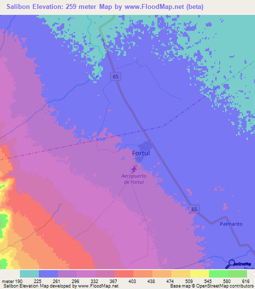 Salibon,Colombia Elevation Map