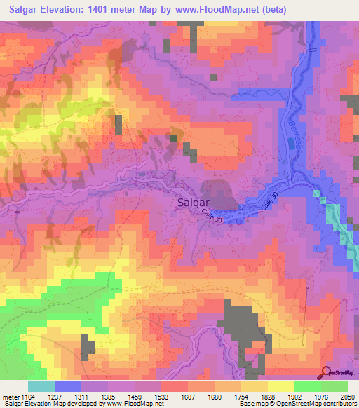 Salgar,Colombia Elevation Map