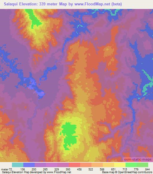 Salaqui,Colombia Elevation Map