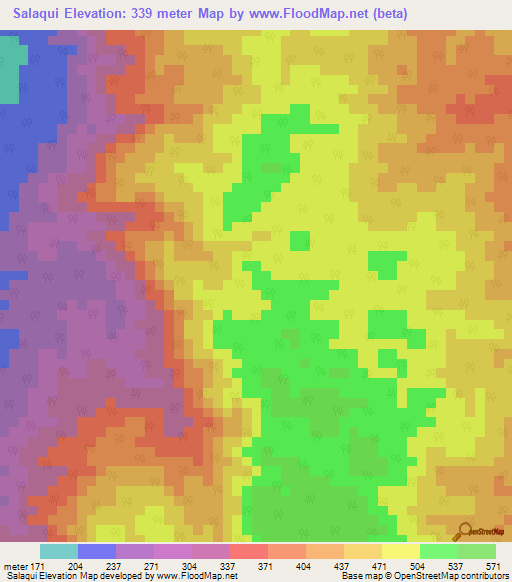 Salaqui,Colombia Elevation Map