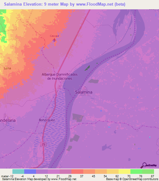 Salamina,Colombia Elevation Map