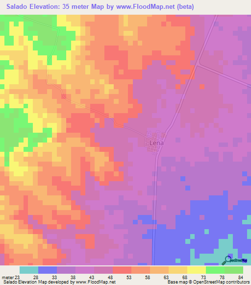 Salado,Colombia Elevation Map