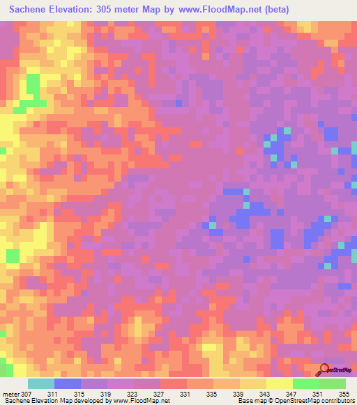 Sachene,Colombia Elevation Map