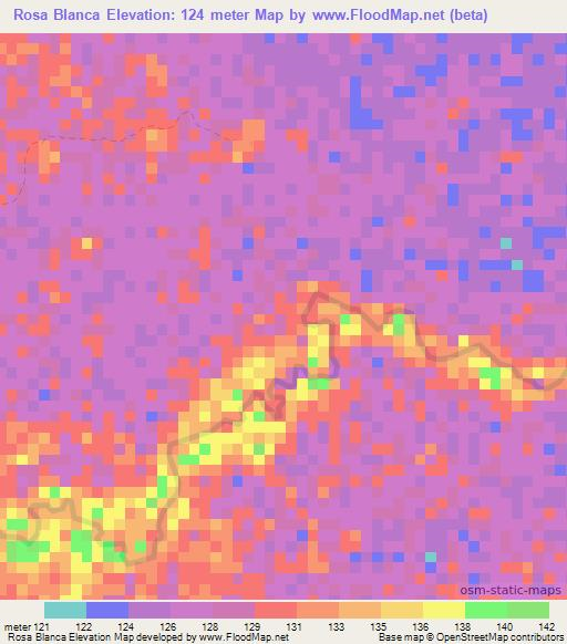 Rosa Blanca,Colombia Elevation Map