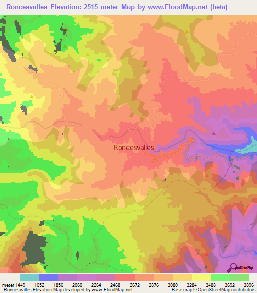 Roncesvalles,Colombia Elevation Map