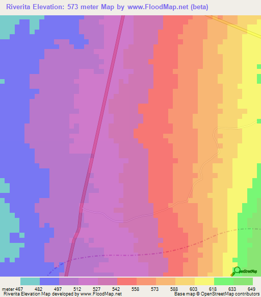 Riverita,Colombia Elevation Map