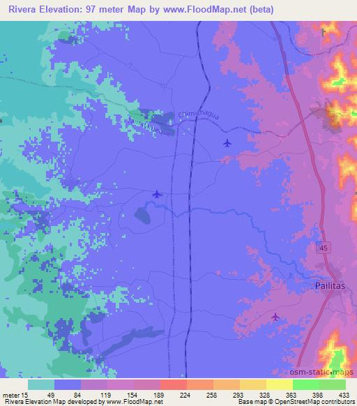 Rivera,Colombia Elevation Map