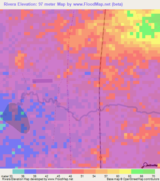 Rivera,Colombia Elevation Map