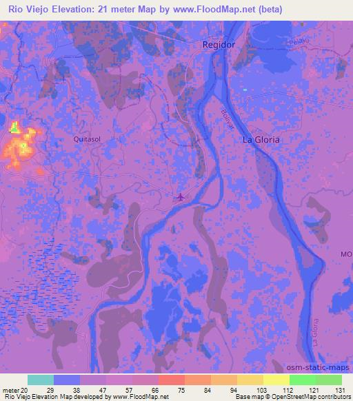 Rio Viejo,Colombia Elevation Map