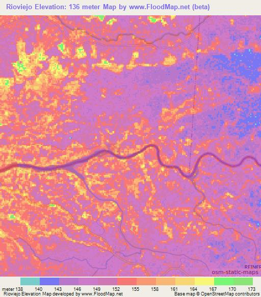 Rioviejo,Colombia Elevation Map