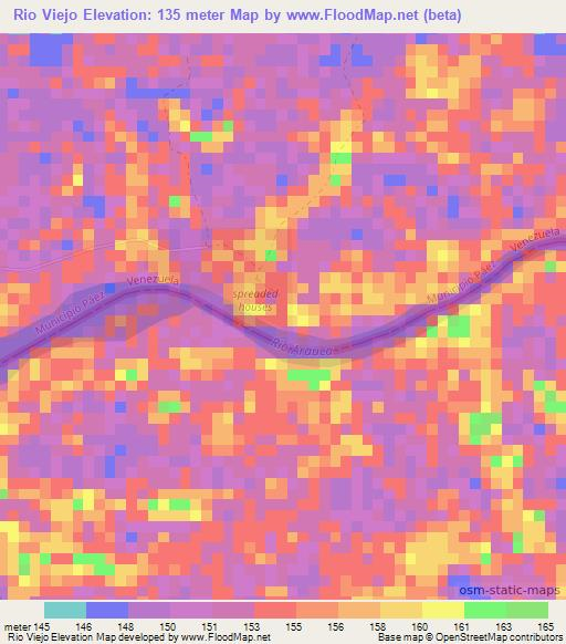 Rio Viejo,Colombia Elevation Map