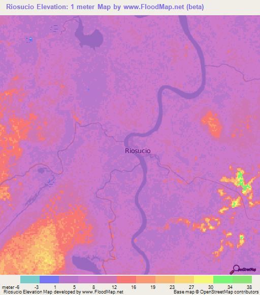 Riosucio,Colombia Elevation Map