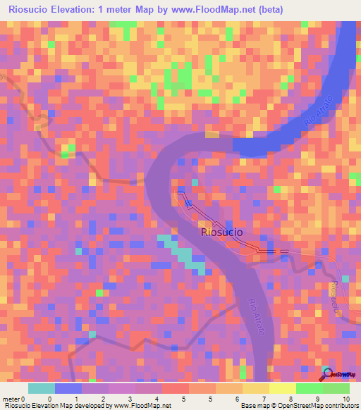 Riosucio,Colombia Elevation Map