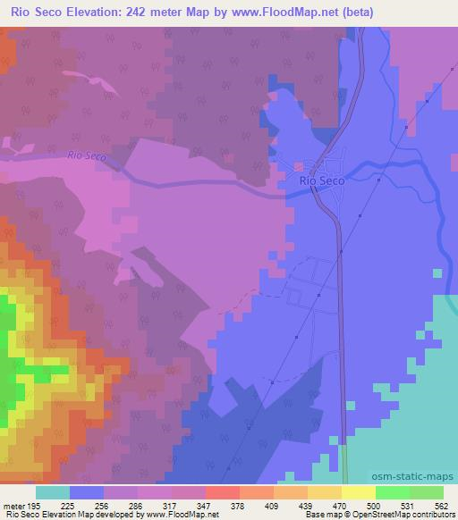 Rio Seco,Colombia Elevation Map