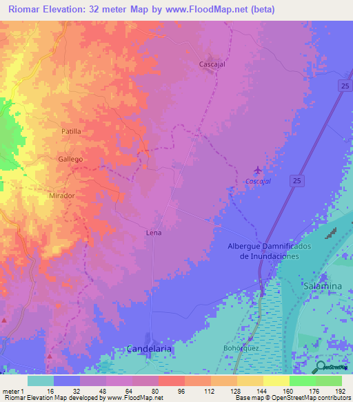 Riomar,Colombia Elevation Map