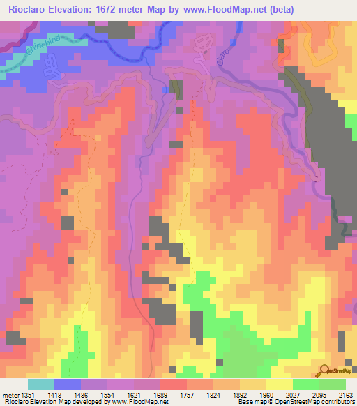 Rioclaro,Colombia Elevation Map