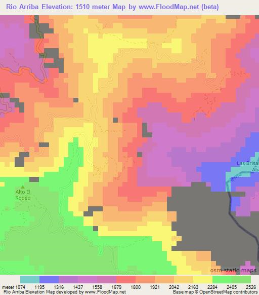 Rio Arriba,Colombia Elevation Map