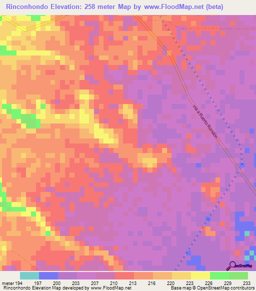 Rinconhondo,Colombia Elevation Map