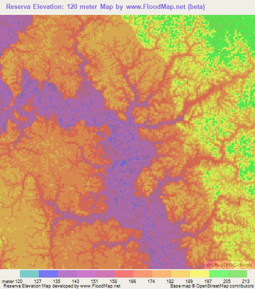 Reserva,Colombia Elevation Map