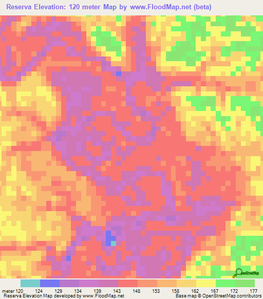 Reserva,Colombia Elevation Map