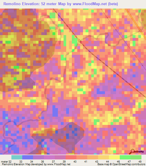 Remolino,Colombia Elevation Map