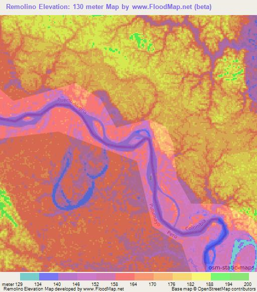 Remolino,Colombia Elevation Map