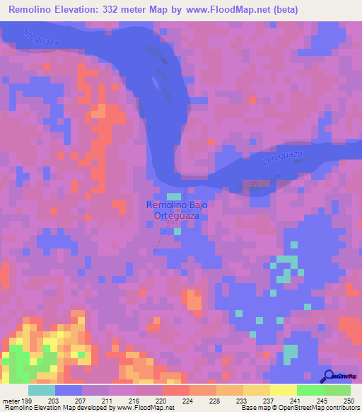 Remolino,Colombia Elevation Map