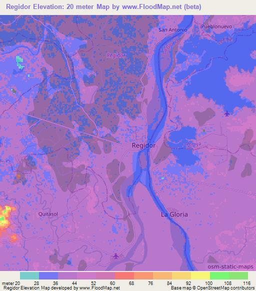 Regidor,Colombia Elevation Map