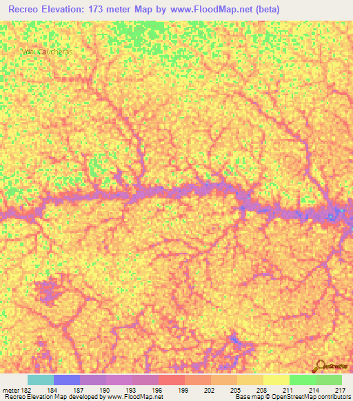 Recreo,Colombia Elevation Map