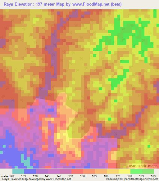 Raya,Colombia Elevation Map