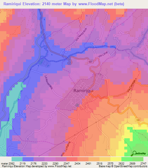 Ramiriqui,Colombia Elevation Map