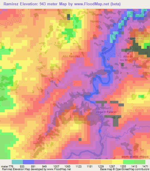 Ramirez,Colombia Elevation Map