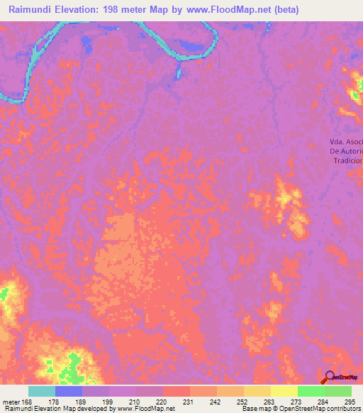 Raimundi,Colombia Elevation Map