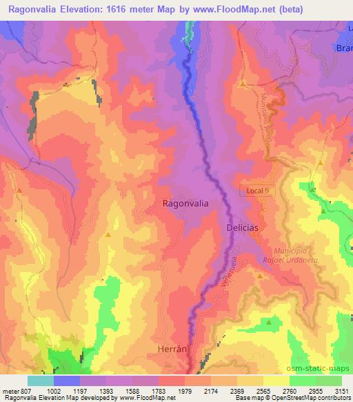 Ragonvalia,Colombia Elevation Map