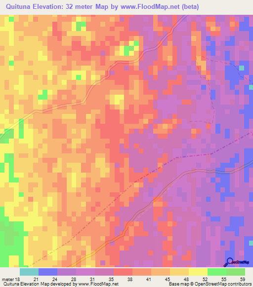 Quituna,Colombia Elevation Map