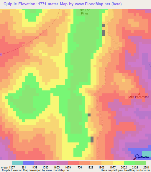 Quipile,Colombia Elevation Map