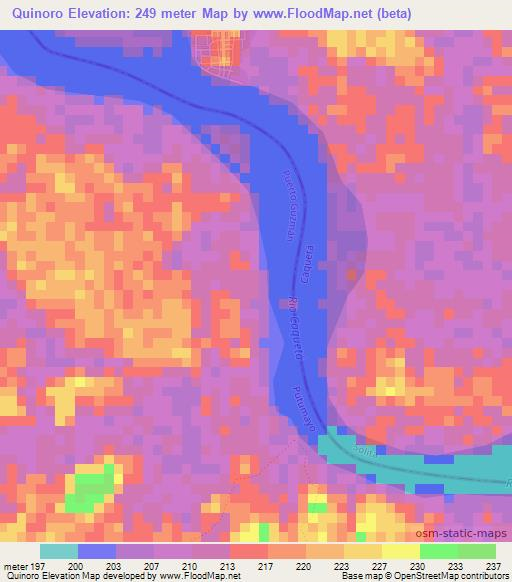 Quinoro,Colombia Elevation Map