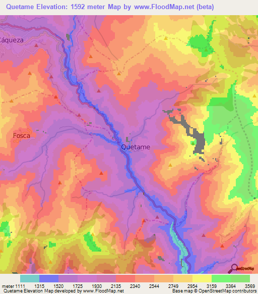 Quetame,Colombia Elevation Map