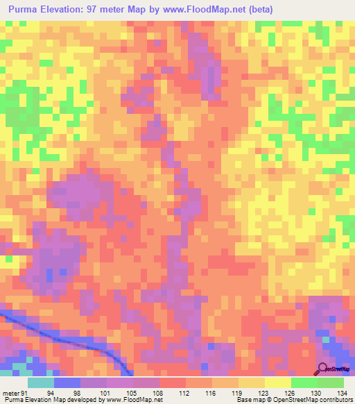 Purma,Colombia Elevation Map