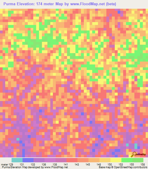 Purma,Colombia Elevation Map