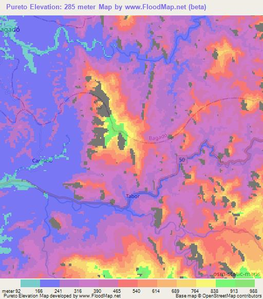 Pureto,Colombia Elevation Map