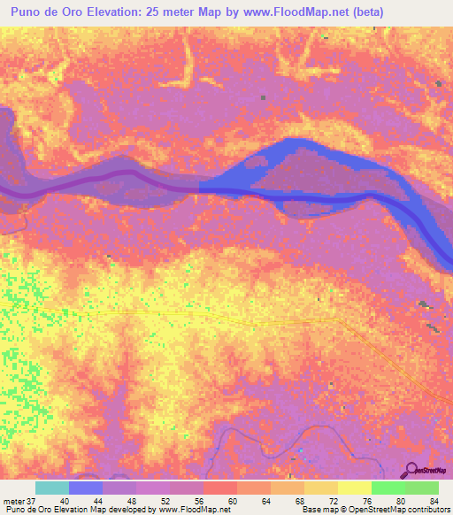 Puno de Oro,Colombia Elevation Map