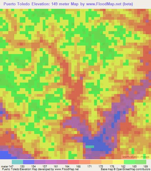 Puerto Toledo,Colombia Elevation Map