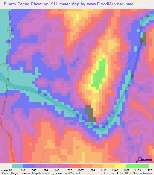 Puerto Dagua,Colombia Elevation Map