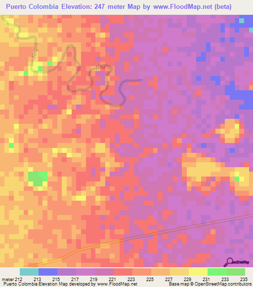 Puerto Colombia,Colombia Elevation Map