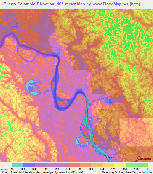 Puerto Colombia,Colombia Elevation Map