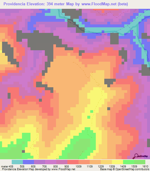 Providencia,Colombia Elevation Map