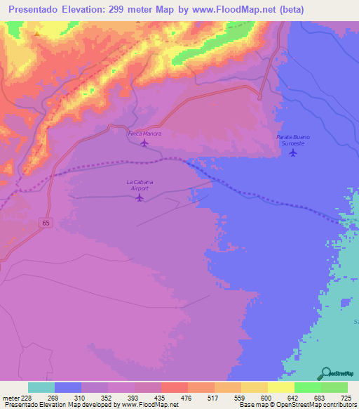 Presentado,Colombia Elevation Map